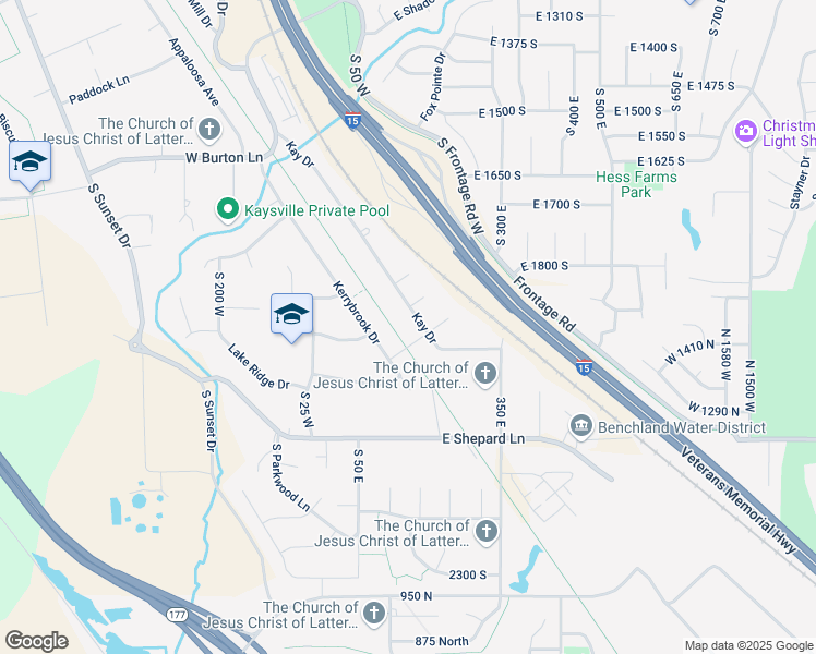 map of restaurants, bars, coffee shops, grocery stores, and more near 1854 Kay Drive in Kaysville