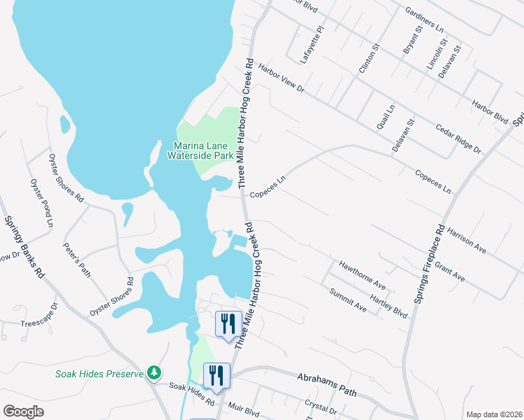 map of restaurants, bars, coffee shops, grocery stores, and more near 68 Three Mile Harbor Hc Road in East Hampton