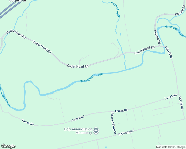 map of restaurants, bars, coffee shops, grocery stores, and more near Cedar Head Road in Sugarloaf