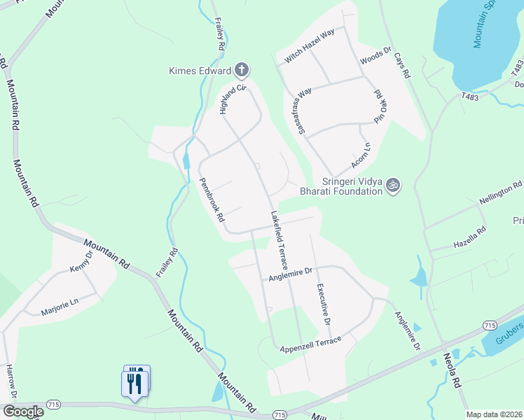 map of restaurants, bars, coffee shops, grocery stores, and more near 314 Lakefield Terrace in Stroudsburg