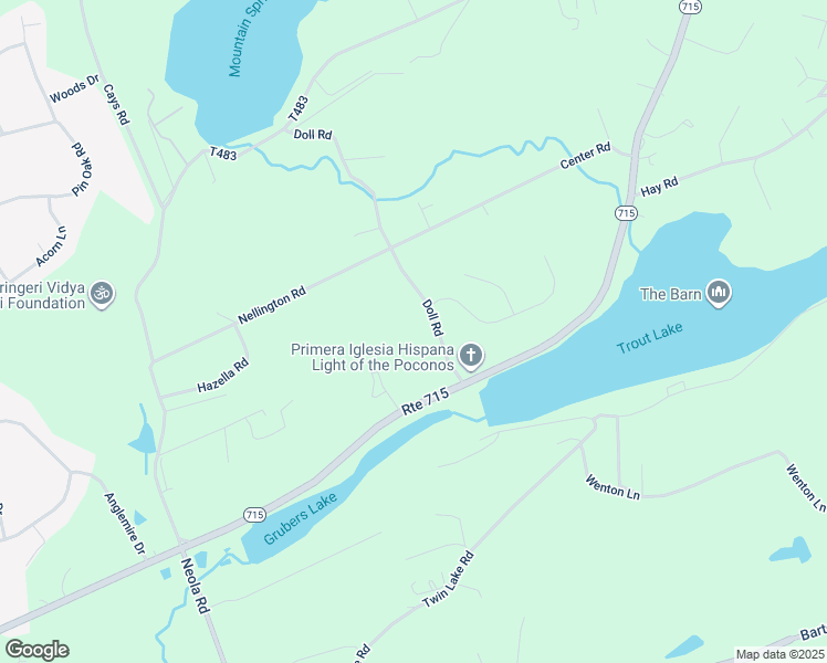map of restaurants, bars, coffee shops, grocery stores, and more near 127 Doll Road in Stroudsburg