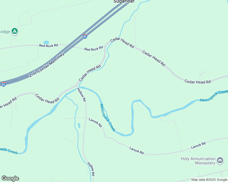 map of restaurants, bars, coffee shops, grocery stores, and more near Cedar Head Road in Sugarloaf