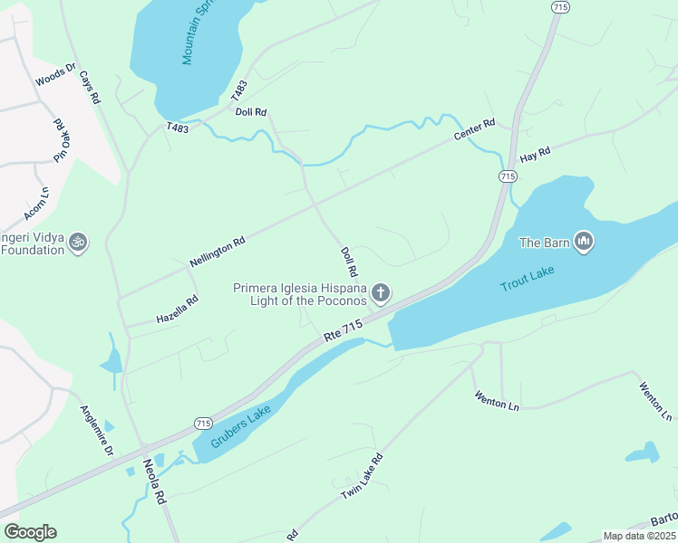 map of restaurants, bars, coffee shops, grocery stores, and more near 127 Doll Road in Stroudsburg