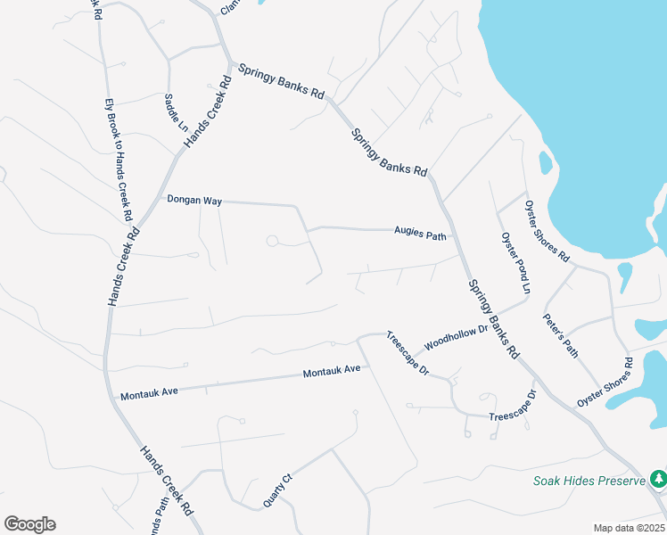 map of restaurants, bars, coffee shops, grocery stores, and more near 59 Springwood Lane in East Hampton