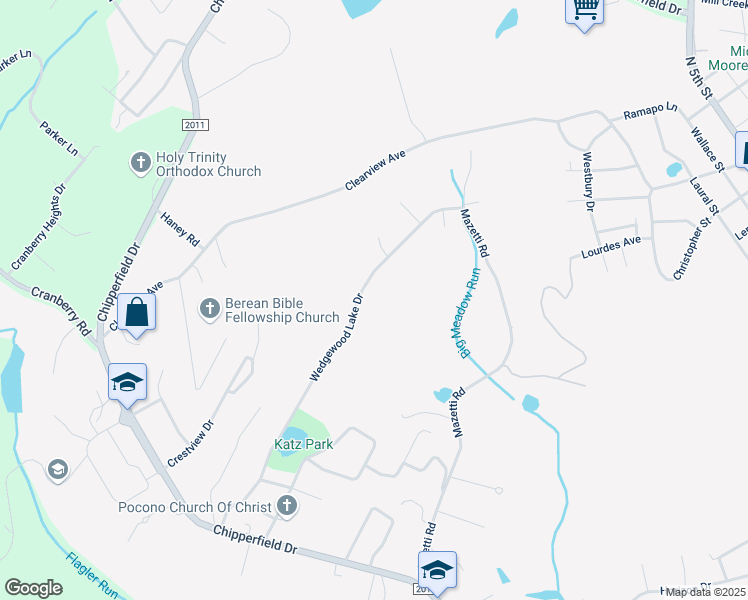 map of restaurants, bars, coffee shops, grocery stores, and more near 781 Wedgewood Lake Drive in Stroudsburg