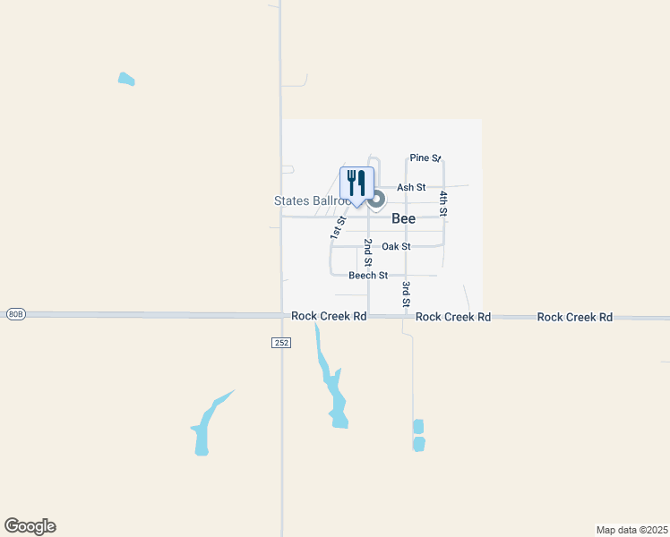 map of restaurants, bars, coffee shops, grocery stores, and more near 110 Beech Street in Bee