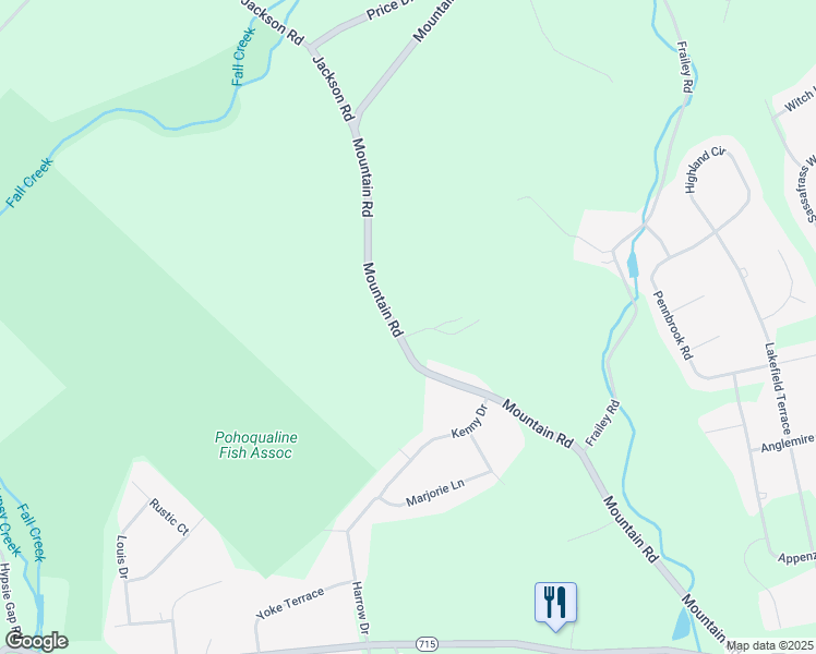 map of restaurants, bars, coffee shops, grocery stores, and more near 2096 Mountain Road in Stroudsburg