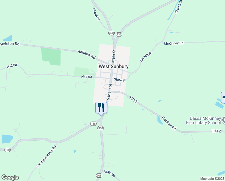 map of restaurants, bars, coffee shops, grocery stores, and more near 200 Hooker Road in West Sunbury