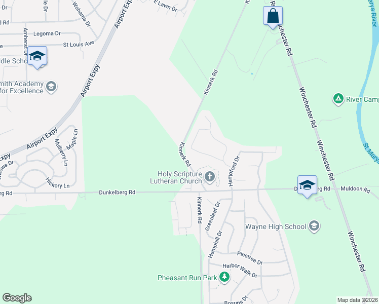 map of restaurants, bars, coffee shops, grocery stores, and more near 8626 Edinburough Lane in Fort Wayne