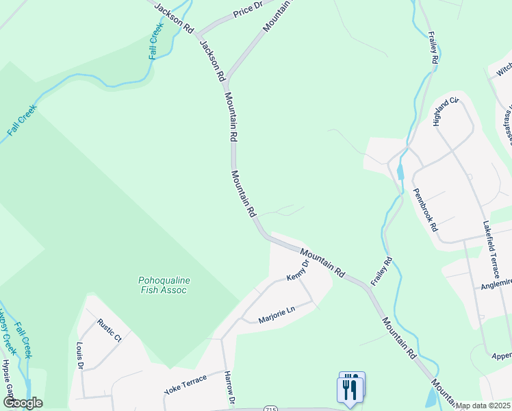 map of restaurants, bars, coffee shops, grocery stores, and more near 2100 Mountain Road in Stroudsburg