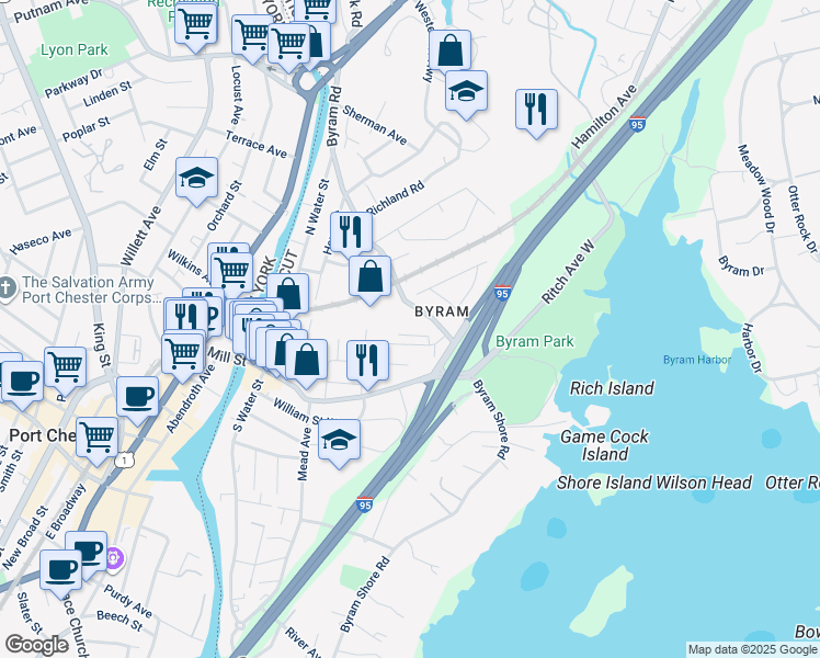 map of restaurants, bars, coffee shops, grocery stores, and more near 33 Talbot Lane in Greenwich