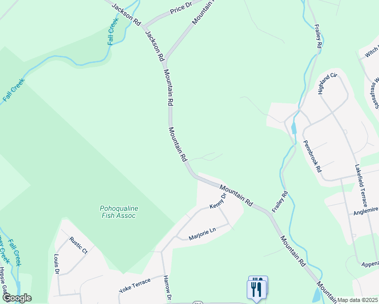 map of restaurants, bars, coffee shops, grocery stores, and more near 2100 Mountain Road in Stroudsburg