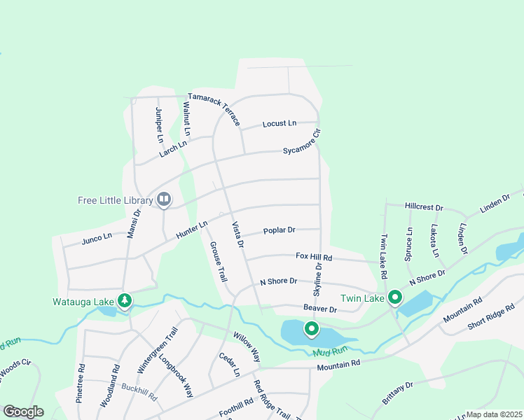 map of restaurants, bars, coffee shops, grocery stores, and more near 146 Hunter Lane in Albrightsville