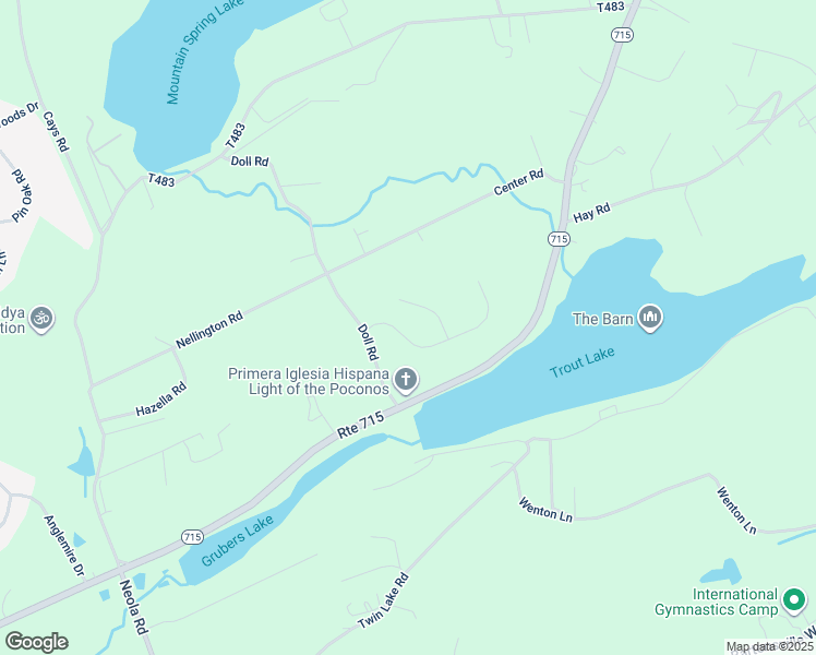 map of restaurants, bars, coffee shops, grocery stores, and more near 119 Stoney Ledge Drive in Stroudsburg