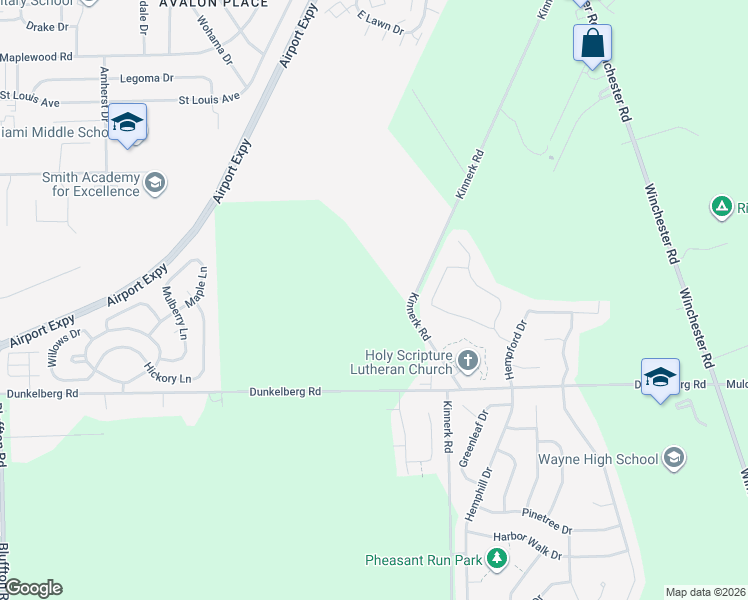 map of restaurants, bars, coffee shops, grocery stores, and more near in Fort Wayne