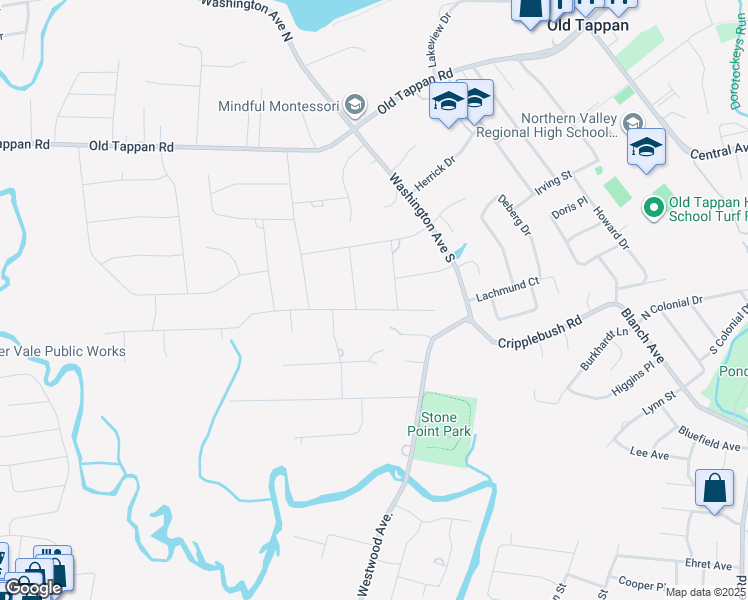 map of restaurants, bars, coffee shops, grocery stores, and more near 20 Birchwood Road in Old Tappan