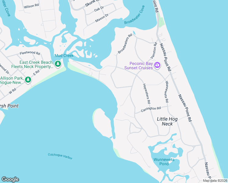 map of restaurants, bars, coffee shops, grocery stores, and more near 1050 West Cove Road in Cutchogue