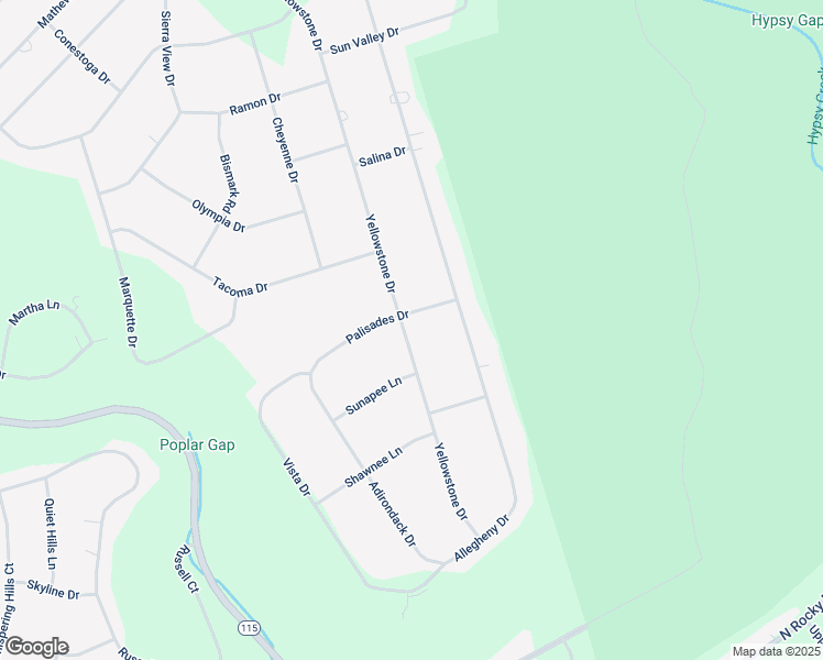 map of restaurants, bars, coffee shops, grocery stores, and more near 2642 Yellowstone Drive in Blakeslee