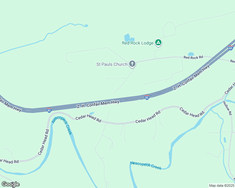map of restaurants, bars, coffee shops, grocery stores, and more near 214 Red Rock Road in Sugarloaf