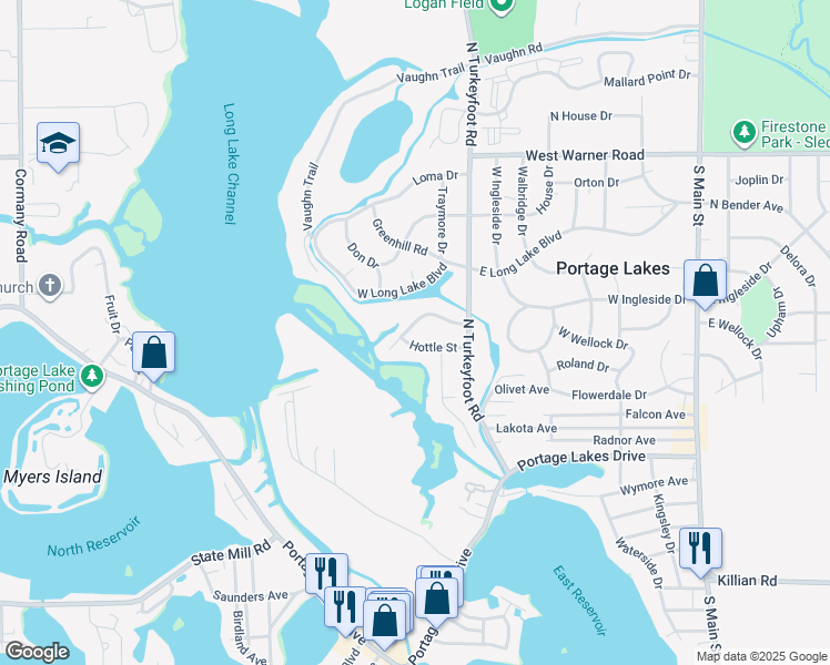 map of restaurants, bars, coffee shops, grocery stores, and more near 288 Hohman Avenue in Akron