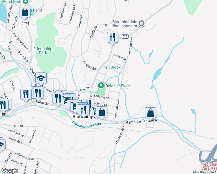 map of restaurants, bars, coffee shops, grocery stores, and more near 19 Park Avenue in Bloomingdale