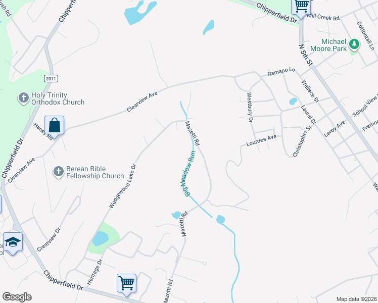 map of restaurants, bars, coffee shops, grocery stores, and more near 1196 Mazetti Road in Stroudsburg