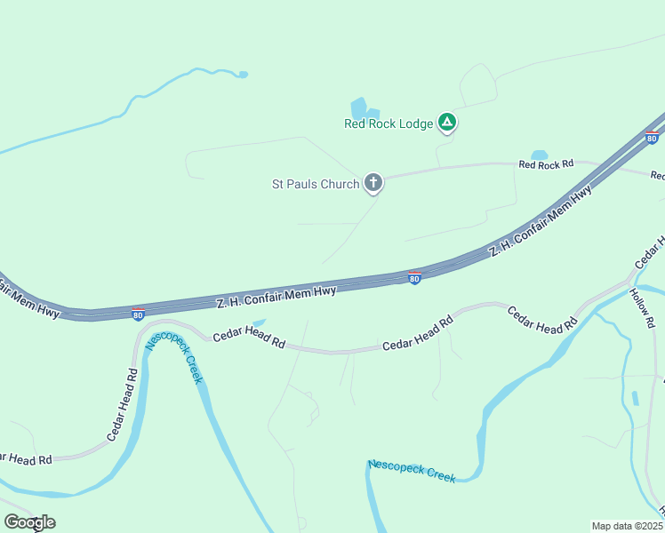 map of restaurants, bars, coffee shops, grocery stores, and more near 214 Red Rock Road in Sugarloaf