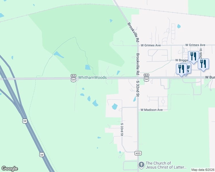 map of restaurants, bars, coffee shops, grocery stores, and more near 1932-1936 U.S. 34 Business in Fairfield