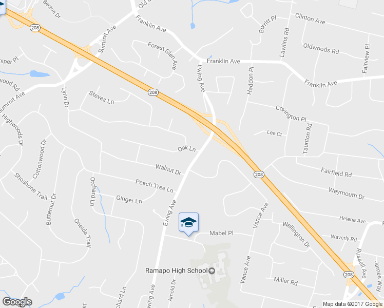 map of restaurants, bars, coffee shops, grocery stores, and more near 700 Oak Ln in Franklin Lakes