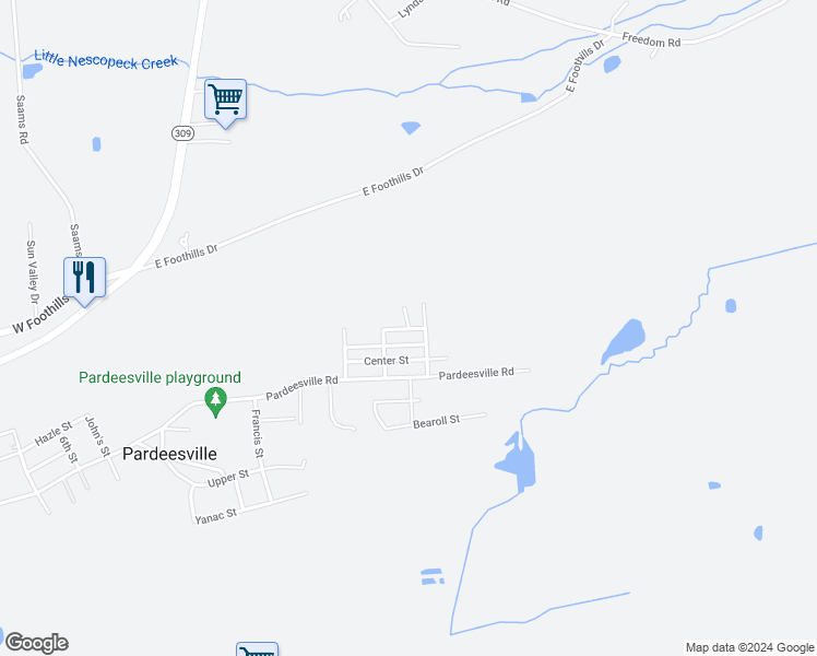 map of restaurants, bars, coffee shops, grocery stores, and more near 316 North Butler Terrace Drive in Hazleton