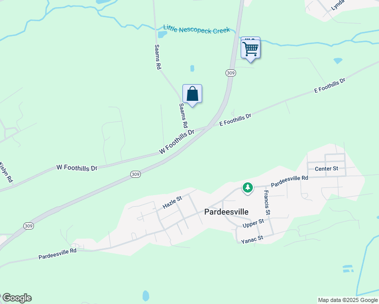 map of restaurants, bars, coffee shops, grocery stores, and more near 234 South Hunter Highway in Drums