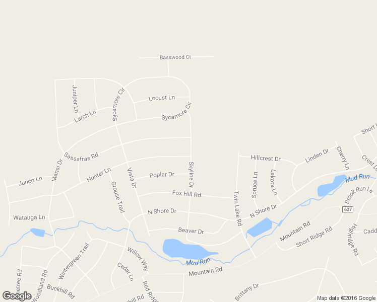 map of restaurants, bars, coffee shops, grocery stores, and more near 71 Skyline Drive in Albrightsville