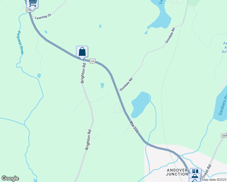 map of restaurants, bars, coffee shops, grocery stores, and more near 678-680 U.S. 206 in Newton