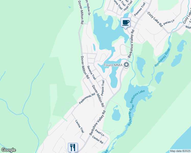 map of restaurants, bars, coffee shops, grocery stores, and more near 17 Seneca Trail in Jefferson