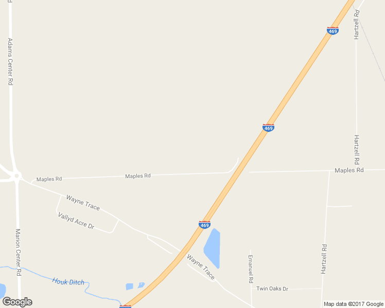 map of restaurants, bars, coffee shops, grocery stores, and more near 7421 Maples Road in Fort Wayne