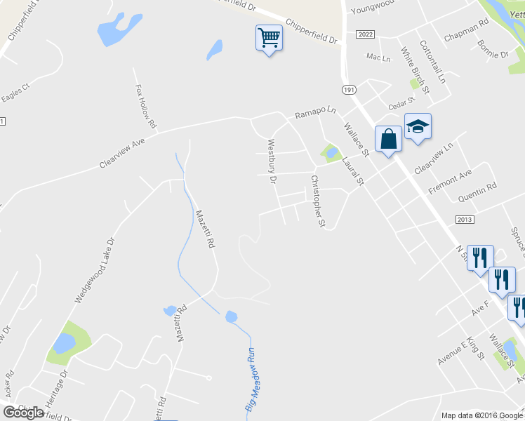 map of restaurants, bars, coffee shops, grocery stores, and more near 810 Lourdes Avenue in Stroudsburg