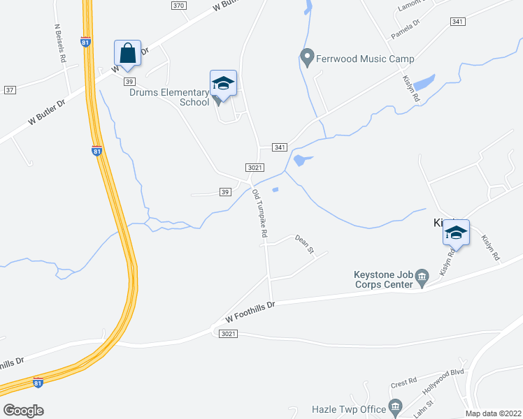 map of restaurants, bars, coffee shops, grocery stores, and more near 177 South Old Turnpike in Drums