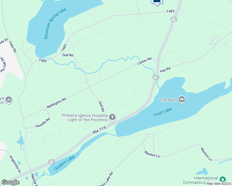 map of restaurants, bars, coffee shops, grocery stores, and more near 1522 Eagle View Court in Stroudsburg