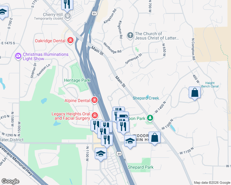 map of restaurants, bars, coffee shops, grocery stores, and more near 824 Foxglove Road in Farmington