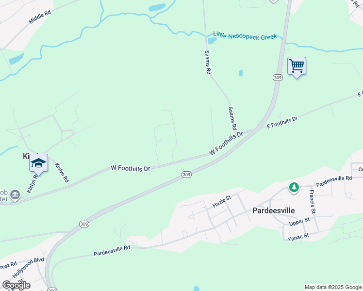 map of restaurants, bars, coffee shops, grocery stores, and more near 17 Makara Drive in Drums