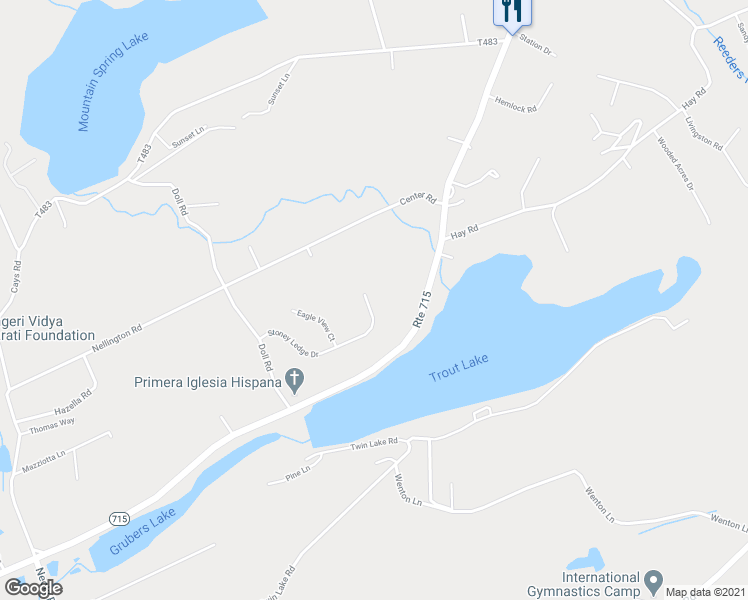 map of restaurants, bars, coffee shops, grocery stores, and more near 172 Stoney Ledge Drive in Stroudsburg