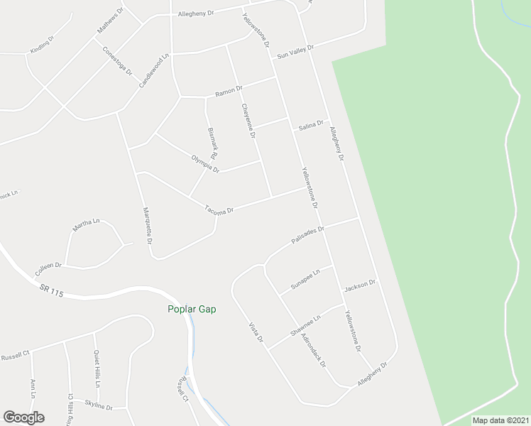 map of restaurants, bars, coffee shops, grocery stores, and more near 2665 Tacoma Drive in Blakeslee