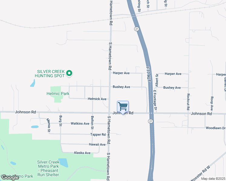 map of restaurants, bars, coffee shops, grocery stores, and more near 4699 South Hametown Road in Norton