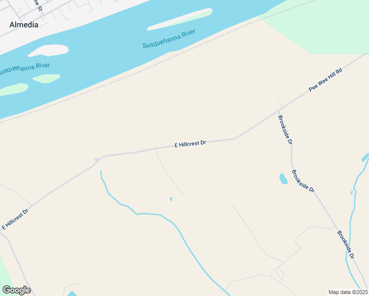 map of restaurants, bars, coffee shops, grocery stores, and more near 720 East Hillcrest Drive in Bloomsburg