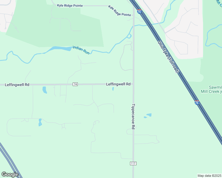 map of restaurants, bars, coffee shops, grocery stores, and more near 3375 County Road 74 in Canfield