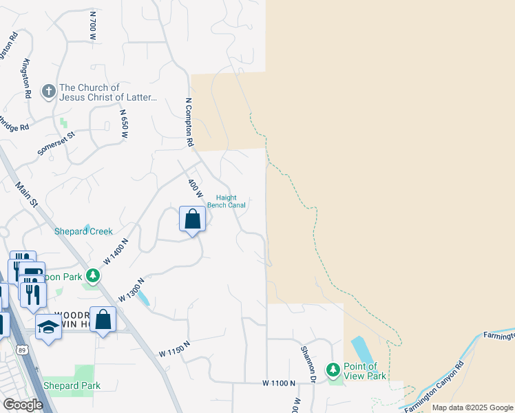 map of restaurants, bars, coffee shops, grocery stores, and more near 242 West Overlook Court in Farmington