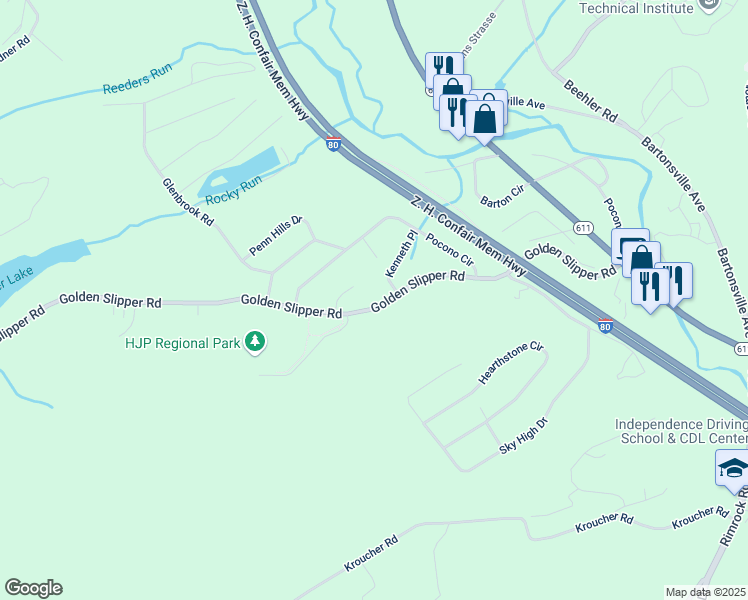 map of restaurants, bars, coffee shops, grocery stores, and more near 3005 Kenneth Drive in Monroe County