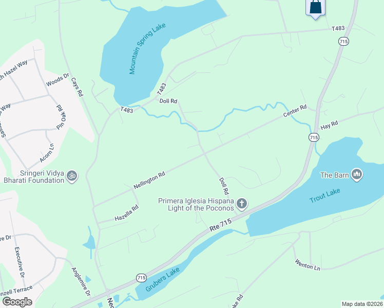 map of restaurants, bars, coffee shops, grocery stores, and more near 215 Center Road in Stroudsburg
