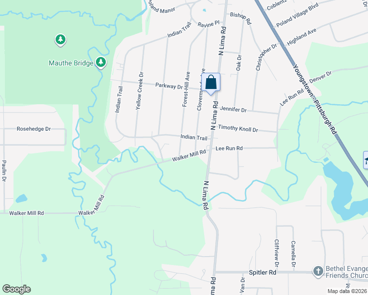map of restaurants, bars, coffee shops, grocery stores, and more near 7733 Forest-Hill Avenue in Youngstown