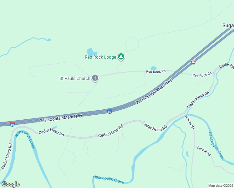 map of restaurants, bars, coffee shops, grocery stores, and more near 565 Larocks Road in Sugarloaf
